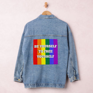 LGBTQ+ EQUALITY RAINBOW FLAG  JEANSJACKE