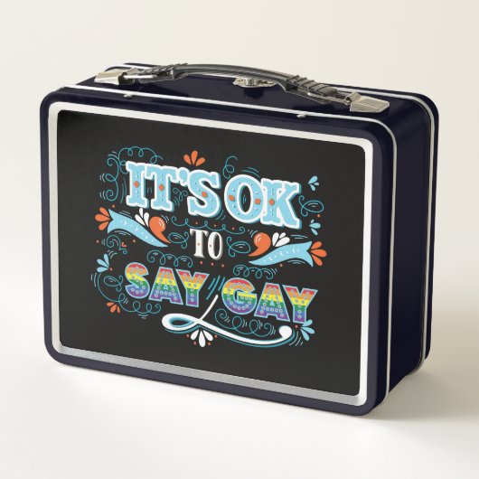LGBTQ | Es ist in Ordnung, schwul zu sagen | Stolz Metall Brotdose (Rückseite)