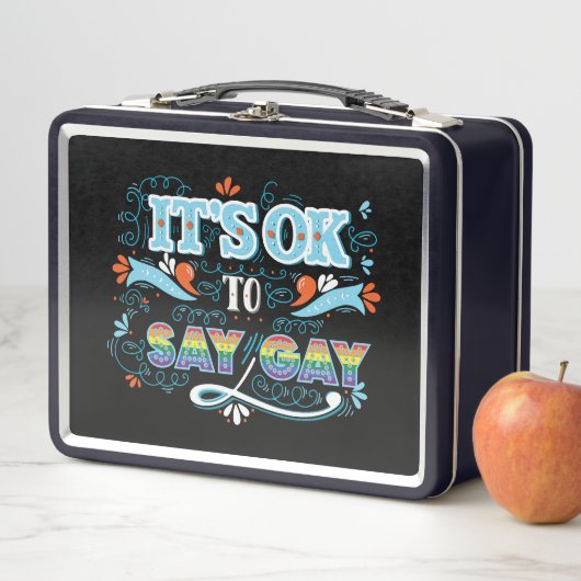 LGBTQ | Es ist in Ordnung, schwul zu sagen | Stolz Metall Brotdose (Beispiel)