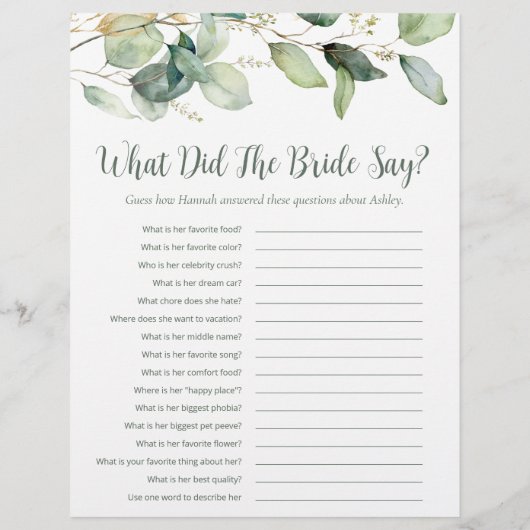 LGBTQ Eucalyptus-Brautpartys Flyer (Hinten)