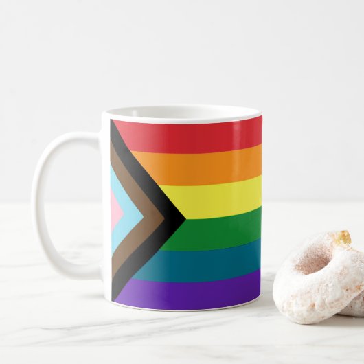 LGBTQ+-Fahnen Kaffeetasse (Mit Donut)