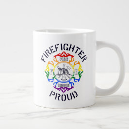 LGBTQ farbiger Feuerwehrmann Maltesisches Cross-De Jumbo-Tasse