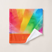 Lgbtq farbiger Regenbogen Badhandtuch Set (Waschlappen)