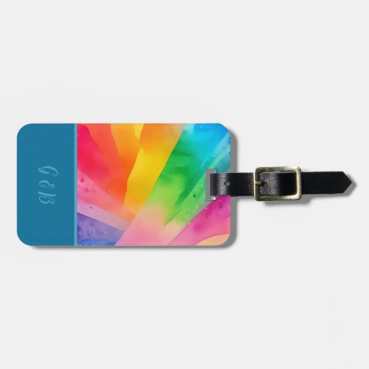 Lgbtq farbiger Regenbogen Gepäckanhänger (Vorderseite horizontal)