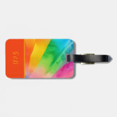Lgbtq farbiger Regenbogen Gepäckanhänger (Rückseite horizontal)