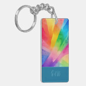 Lgbtq farbiger Regenbogen Schlüsselanhänger (Vorderseite links)
