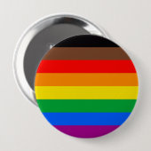 LGBTQ-Flag (8 Streifen) Button (Vorne & Hinten)