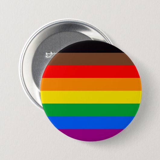 LGBTQ-Flag (8 Streifen) Button (Vorne & Hinten)