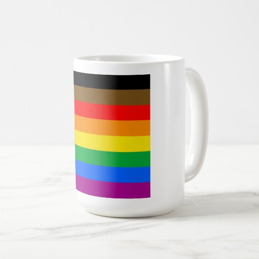 LGBTQ-Flag (8 Streifen) Kaffeetasse (VorderseiteRechts)