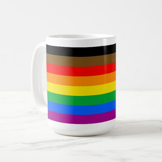 LGBTQ-Flag (8 Streifen) Kaffeetasse (Vorderseite Links)