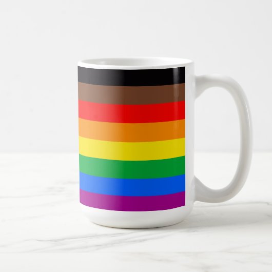 LGBTQ-Flag (8 Streifen) Kaffeetasse (Rechts)