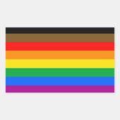LGBTQ-Flag (8 Streifen) Rechteckiger Aufkleber (Vorderseite)