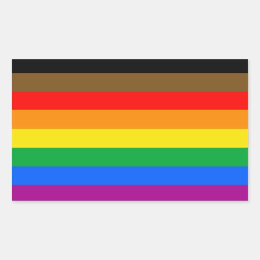 LGBTQ-Flag (8 Streifen) Rechteckiger Aufkleber (Vorderseite)