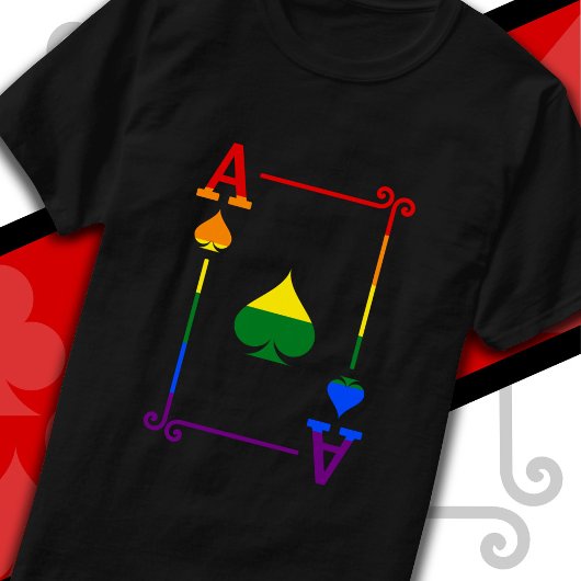 LGBTQ-Flag, der Karten auf Ace-Card-Ace-Platinen s T-Shirt