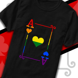 LGBTQ-Flag, der Karten mit Ace-Card-Herz spielt T-Shirt