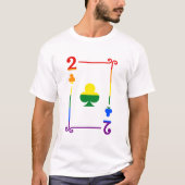 LGBTQ-Flag, der Karten mit zwei Card-2-Clubs spiel T-Shirt (Vorderseite)