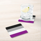 LGBTQ-Flag für asexual-stolz Rechteckiger Pappuntersetzer (Vor Ort)