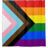 LGBTQ+-Flag für den Fortschritt Duschvorhang (Vorderseite)
