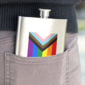 LGBTQ+-Flag für den Fortschritt Flachmann (Beispiel)