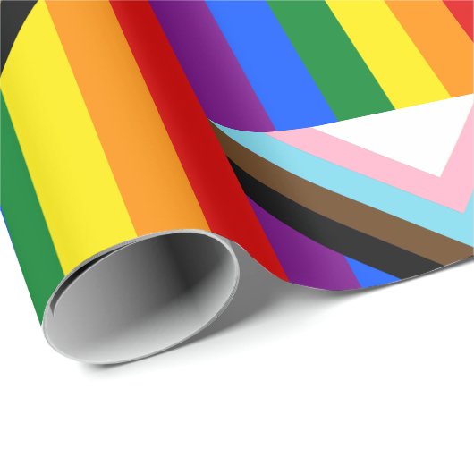 LGBTQ+-Flag für den Fortschritt Geschenkpapier (Rolleneckpunkt)