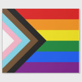 LGBTQ+-Flag für den Fortschritt Geschenkpapier (Flach)