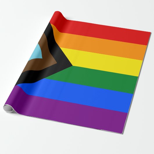 LGBTQ+-Flag für den Fortschritt Geschenkpapier (Ungerollt)