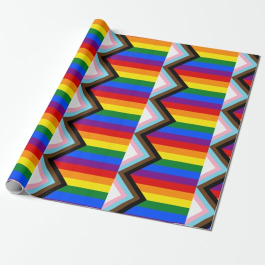 LGBTQ+-Flag für den Fortschritt Geschenkpapier (Ungerollt)