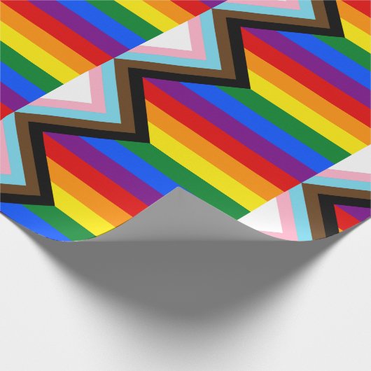 LGBTQ+-Flag für den Fortschritt Geschenkpapier (Ecke)