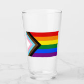 LGBTQ+-Flag für den Fortschritt Glas (Vorderseite)