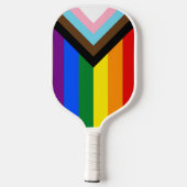 LGBTQ+-Flag für den Fortschritt Pickleball Schläger (Rückseite)