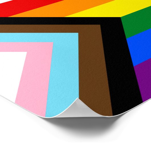 LGBTQ+-Flag für den Fortschritt Poster (Ecke)