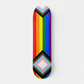 LGBTQ+-Flag für den Fortschritt Skateboard (Vorne)