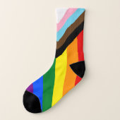 LGBTQ+-Flag für den Fortschritt Socken (Links - Außen)
