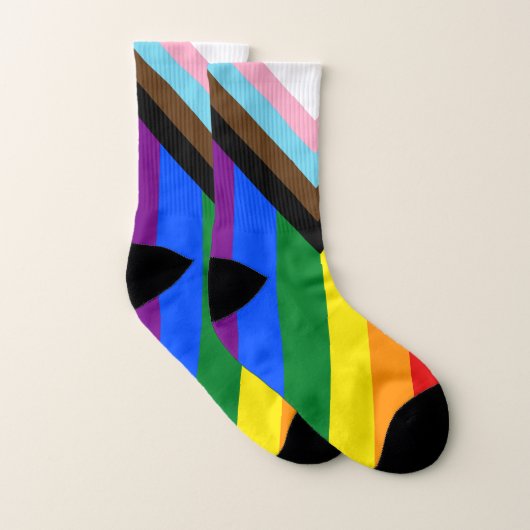 LGBTQ+-Flag für den Fortschritt Socken (Paar)