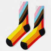 LGBTQ+-Flag für den Fortschritt Socken (Linkes Detail)