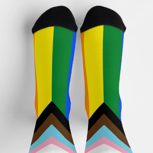LGBTQ+-Flag für den Fortschritt Socken (Oben)