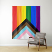 LGBTQ+-Flag für den Fortschritt Wandteppich (Beispiel)