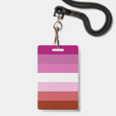 LGBTQ-Flag für Lesben Ausweis (Vorderseite mit Lanyard)