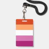 LGBTQ-Flag für Lesben Ausweis (Vorderseite mit Lanyard)