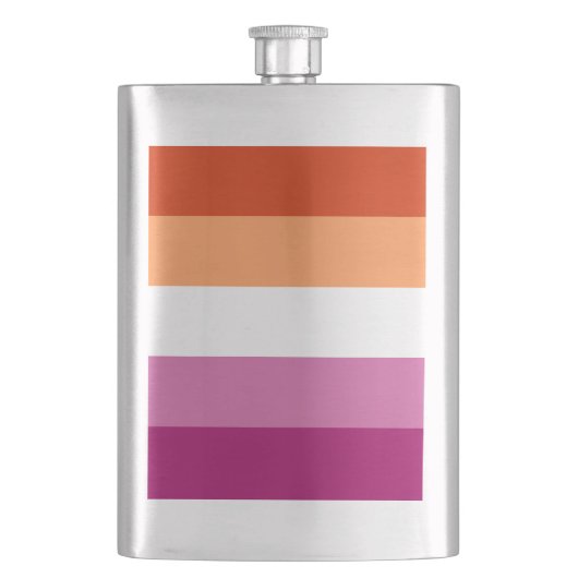 LGBTQ-Flag für Lesben Flachmann (Vorderseite)
