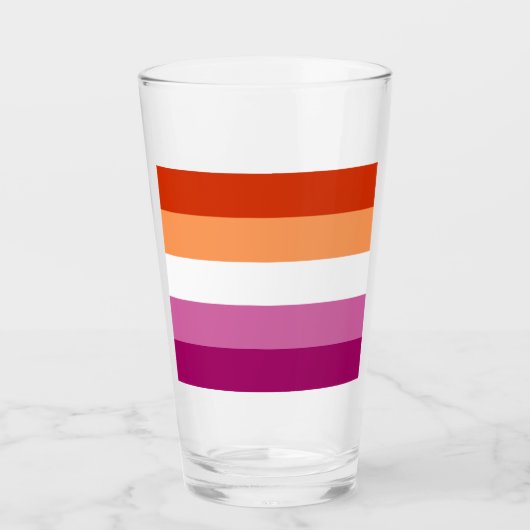 LGBTQ-Flag für Lesben Glas (Vorderseite)