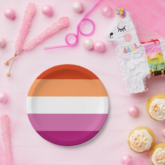 LGBTQ-Flag für Lesben Pappteller (Party)