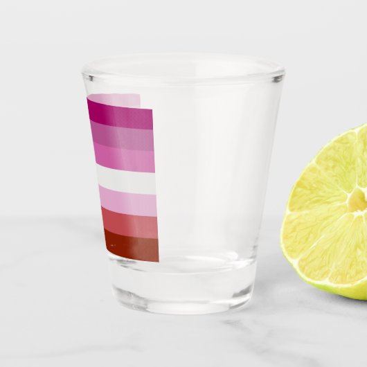 LGBTQ-Flag für Lesben Schnapsglas (Rechts)