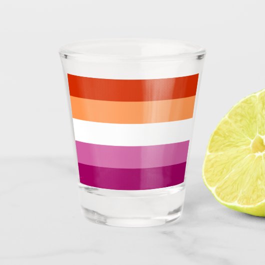 LGBTQ-Flag für Lesben Schnapsglas (Vorderseite)