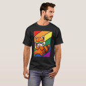 Lgbtq Flag Gay Pride Monat Regenbogenfox mit LGBt T-Shirt (Vorne ganz)