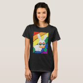 Lgbtq Flag Gay Pride Monat Regenbogenkaninchen mit T-Shirt (Vorne ganz)