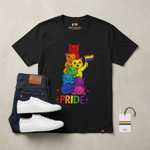 LGBTQ Flag Katzen Glücklicher Purride Gay Pride Mo T-Shirt