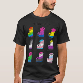 LGBTQ Flag Kawaii Pride Hunde Gay Trans nicht binä T-Shirt