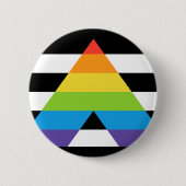 LGBTQ-Flag mit dem Alily Pride Button (Vorderseite)