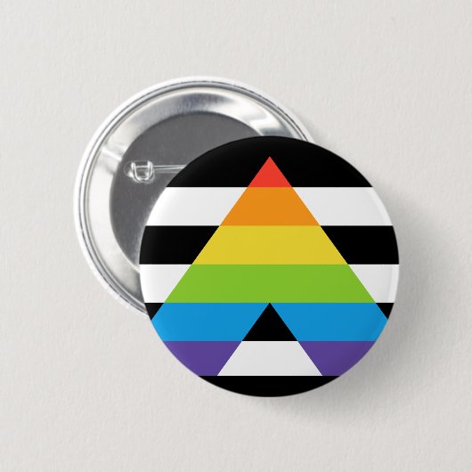 LGBTQ-Flag mit dem Alily Pride Button (Vorne & Hinten)